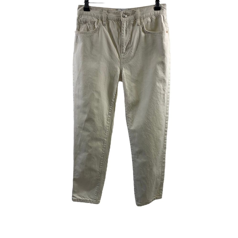 Current/Elliott Off White The Vintage Cropped Slim Jeans Size 26